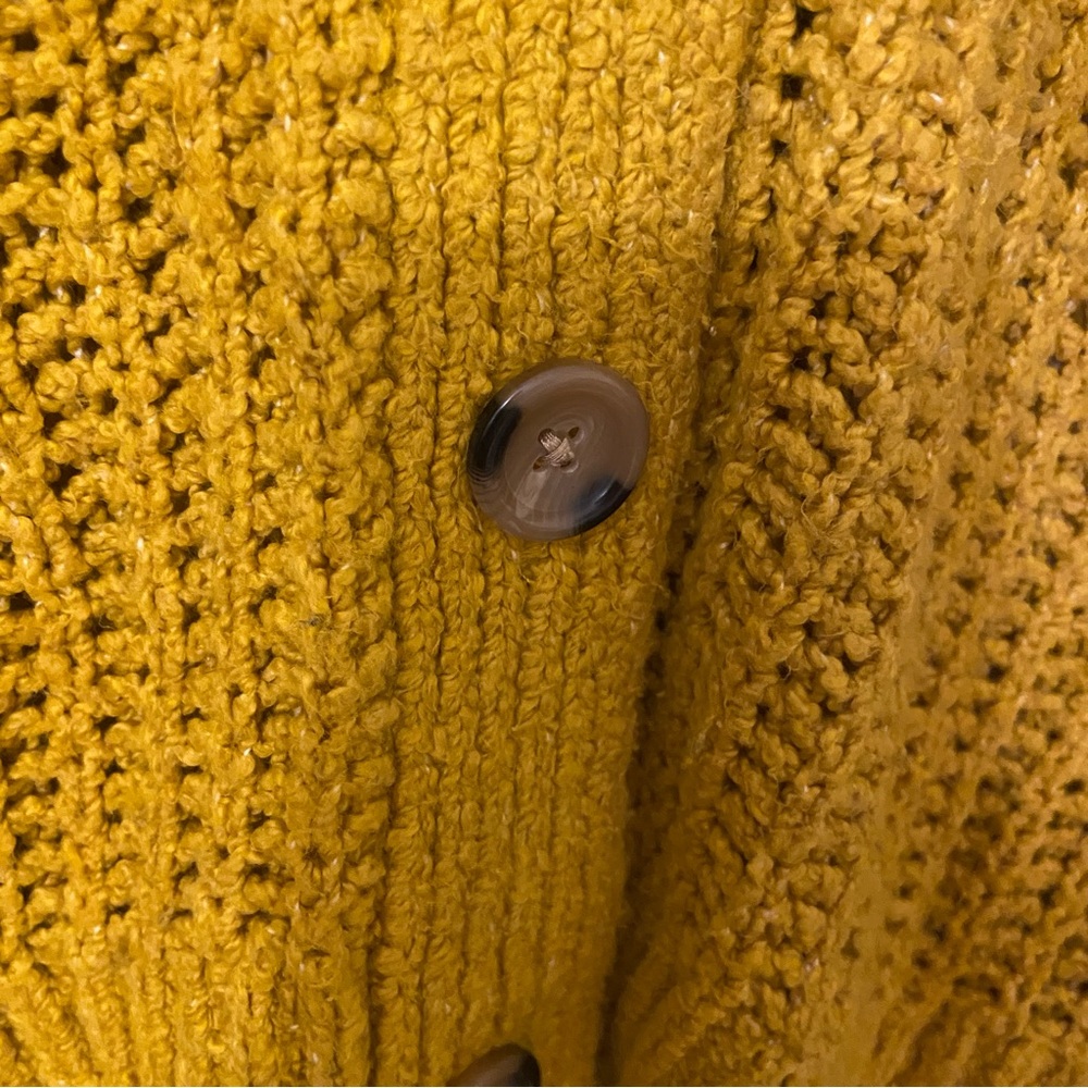 SALE Elizabeth and James Mustard Yellow Knit Sweater Small - Picture 3 of 6